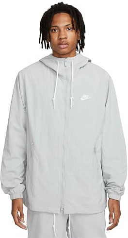 Nike FB7397-077 M NK CLUB WVN FZ JKT Jacket Herren LT SMOKE GREY/WHITE Größe S