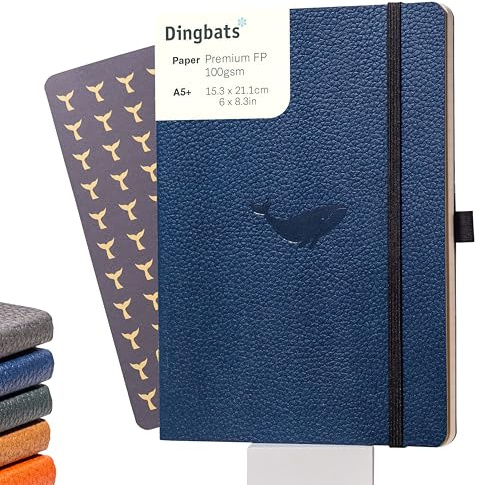 Dingbats* - Tierwelt Notizbuch A5 Liniert - Weicher Einband Tagebuch aus veganem Leder für Arbeiten, Reisetagebuch, Universitäts Notizen - mit Elastischem Verschlussband
