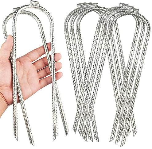 30 cm Bodenanker U-förmige Nägel Bodenpfähle, Zeltnägel Garten Heringe Trampolin Erdnägel, für Trampolin, Bewehrungsstab Anker, Garten Pfähle, Camping Zelt (16)