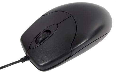 rhinocables USB 3-Button Wired Mouse, Optical Tracking, PC, Mac, Laptop, Computer, Mouse Scroll Wheel, Black for Business, Office, Home and Gaming