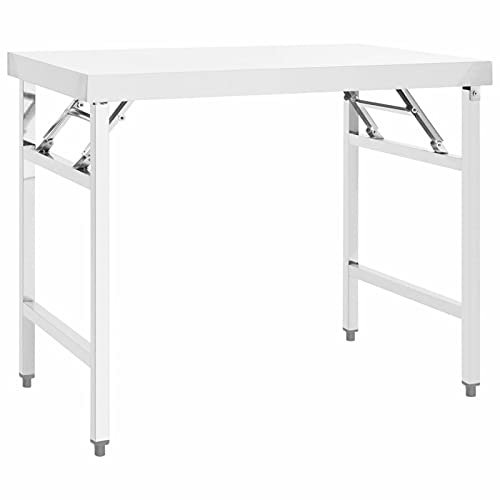 Rantry Küchentisch klappbar Arbeitstisch 100x60x80cm Edelstahl Gastronomie