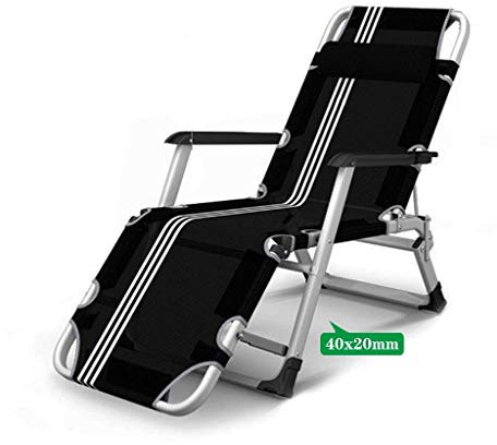 Zero Gravity Klappbarer Outdoor-Loungesessel, Faltbare Liegestühle, strapazierfähig, für Terrasse, Pool, Deck, Balkon, Strand, Rasenmöbel, Schwarz