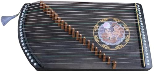 QXSJEDYCH Chinesische Zither, 12 Tierkreismuster, 21 Saiten, professioneller Fingertrainer, geeignet for Kinder, Erwachsene, tragbare Guzheng mit Zubehör, 60 x 35 cm Guzheng(Color:GOU)