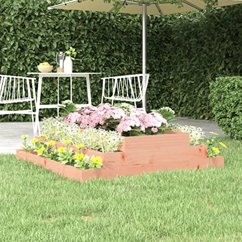 Rantry Fioriera 110x110x27 cm in Legno Massello di Douglas, Fioriera Grigliato per Giardino, Fioriera da Esterno,Fioriera Balcone