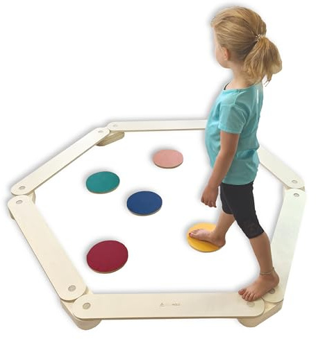 Poutre d'équilibre en bois pour enfants - Favorise l'équilibre et la motricité - Poutre d'équilibre - Jouet d'intérieur et d'extérieur