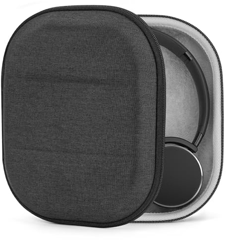 Geekria Shield Headphones Case Compatible with Soundcore H30i, AKG Y500, Audio Technica ATH-S220BT, Replacement Hard Shell Travel Carrying Bag with Cable Storage (Dark Grey)