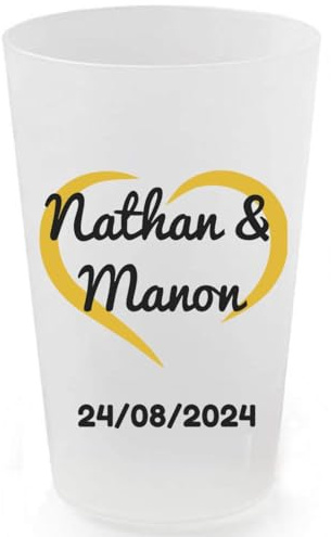 Gobelets de mariage personnalisés. Gobelet Eco cup 30 cl. A partir de 5 unités