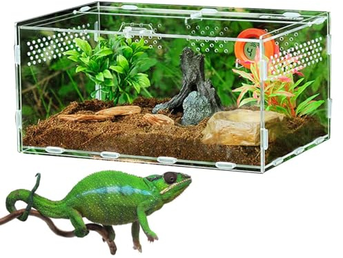 Reptilien-Zuchtbox | Reptilien-Futterbehälter, Aquarium-Zuchttank | Transparente Reptilien-Futterbox, Reptilien-Terrarium, Lebensraum für Schlangen, Schildkröten, Eidechsen