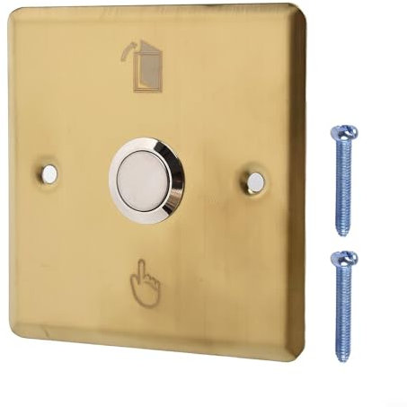 HOHOVYVY Campanello Interruttore,Pannello Campanello Interruttore Con Pulsante Bianco Campanello In Acciaio Inox 220-250 V (Oro)