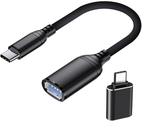 Adaptador USB C a USB 3.0, Cable OTG Tipo C Macho a USB Hembra 5Gbps, Compatible con iPhone 16 Pro Max/15 Pro MAX, MacBook Pro/Air, iPad Pro, Samsung Galaxy S24/S23/S22, Huawei P40 P30, 2 Pack
