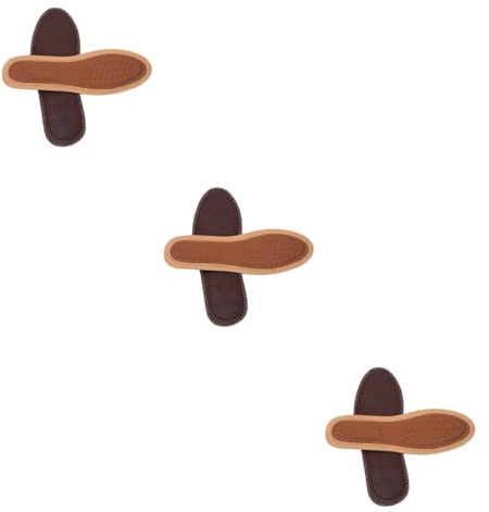 FOMIYES 3 Paare Einlegesohlen Aus Leder Atmungsaktive Gesundheits-einlegesohle Stoßdämpfende Schuhpolster Einlegesohlen Für Plantar -absorbierende Einlagen Einlegesohle Aus Schaffell Brown