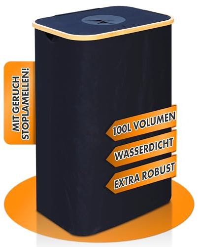 FLAME FOX Praktischer Pfandflaschen Sammelbehälter 100L I Flaschensammler Leergut mit Deckel I Robuste Pfandflaschen Aufbewahrung für Küche und Abstellraum I Leergut Sammelbehälter