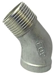 1/4'' - 2'' Außengewinde 304 Edelstahl gleich 45 Grad Winkelstück DN8 - DN50 Wasserrohrverschraubung SS304 Verbindungsstück(1/2)