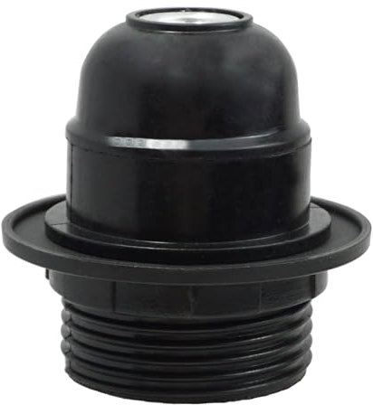 E27 Lamp Holder Edison Screw ES E27 Light Fitting Bulb Holder Table Kit Pendant Socket Black Bakelite with Shade Lampshade Ring Adapter for Table Ceiling Pendant Light Fittings Parts