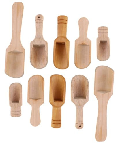 ULTECHNOVO 10piezas Cucharas De Madera Para Sal Cucharas De Madera Para Condimentar Té y Sal Utensilio De Cocina Para Uso Cocina