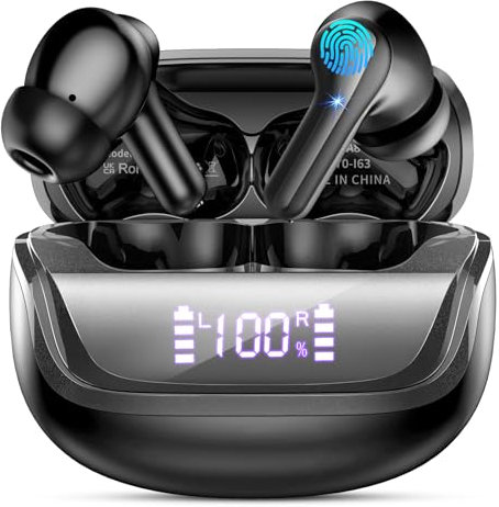 Donerton Cuffie Bluetooth, Auricolari Bluetooth 5.4 Wireless, 45 Ore Stereo HiFi Immersivo, Cuffiette In Ear con 4 ENC Cancellazione Rumore Mic