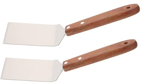 LIFKOME Spatule Cuisine Solide et Facile à Utiliser Manche en Bois en Acier Inoxydable Légère et Pratique Ustensile Cuisine pour Pizza et Steak
