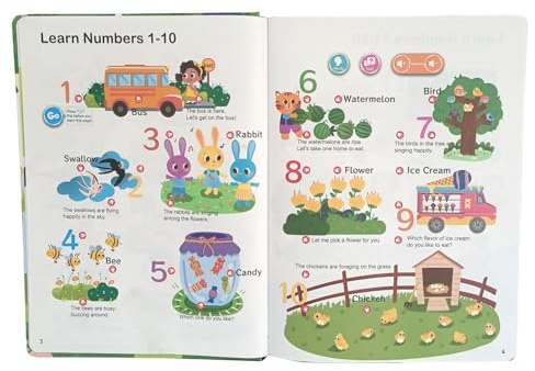 Livres parlants - Livre éducatif, jouet pour apprendre l'anglais avec son pour les enfants d'âge préscolaire - Développement de la parole précoce