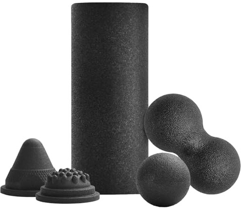 Yoga-Rolle – Hochdichtes Gymnastikrollen-Set, rutschfestes, tiefes Geweberad, Fitness-Zubehör für Beine, Reisen, Fitness, Pilates, Übungen, Yoga, Hotel, drinnen und Zuhause