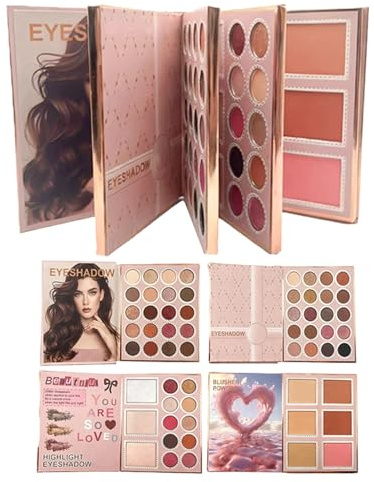 Libro Palette per Trucco | Prodotto Multifunzionale Per Trucco Viso - Per Ombretti Portatile - Per Studenti Principianti Professionisti Artisti Sposse Amanti Bellezza Routine Feste