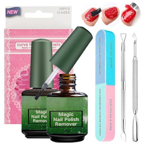 Gel Nail Polish Remover, Fast Nail Polish Remover within 3-5 Minutes, Professional Nail Varnish Remover for UV Gel Remover, Quick Removal No Need for Foil Soaking or Wrapping, 2 x 15ML