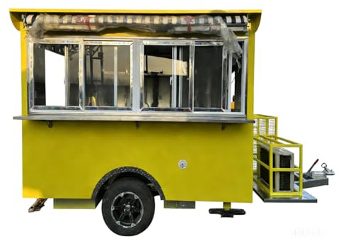 Commercial Mobile Food Trailer for Burger & BBQ Operations, Custom Food Truck and Snack Cart Combo, Professional Catering Vending Cart for Sale