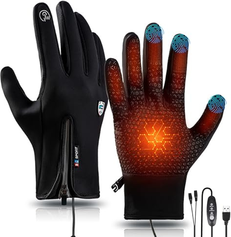 beseloa Elektrische Beheizte Handschuhe für Herren Damen, 3 Einstellbaren Temperaturen Touchscreen Winterwärme, Handschuh für Fahrrad Motorrad Ski Snowdoard Jagd Innen Außen