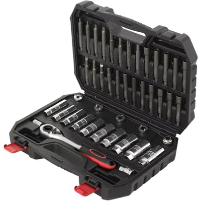 Knarrenkasten 43PCS Suspension Stoßdämpfer Strut Mutter Entfernung Werkzeug Lenkung Hub Stoßdämpfer Ratsche Und Wrench Set