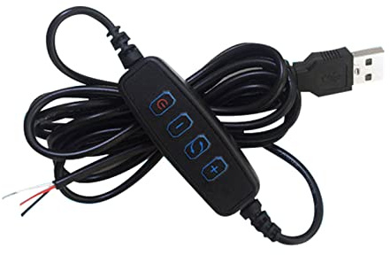 Contrôleurs de variateur de lumière LED CC 5 V avec port USB, câble d'alimentation, extension de couleur assortie pour puce, port USB, alimentation pour bandes, ampoules, lampes