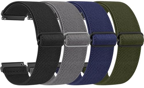 YLK 4 stycken 22 mm nylon, sport, elastiska armband för Garmin Venu 4 45 mm/3 45 mm/Venu 2/Vivoactive 4/Forerunner 265/255 armband, Amazfit Balance armband, klockarmband för kvinnor och män, Nylon