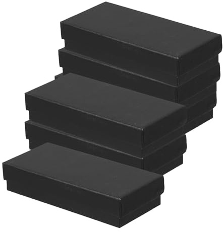 MOKKHNB Set 6 Pezzi Scatola Porta Orologi Singola in Cartone Nero Coperchio Rigido, Organizer Multifunzionale per Conservazione e Esposizione in Casa e Ufficio