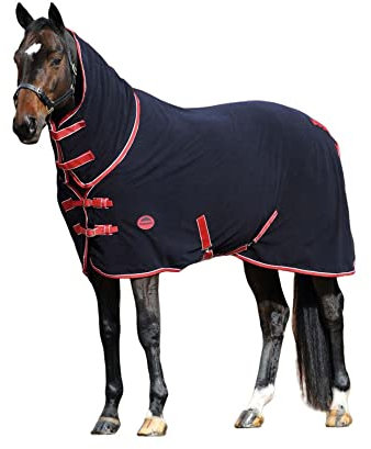 Weatherbeeta Fleece Cooler Combo Neck Rug - Navy/Rot/Weiß