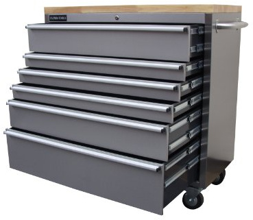 US PRO STAINLESS STEEL TOOL CHEST TOOL BOX ROLLER CABINET 42