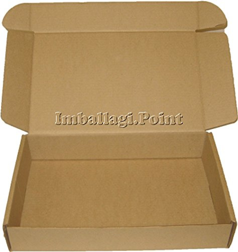 Cajas de cartón para embalaje, planas, de 43 x 31 x 5 cm, troqueladas, color habano (Paquete de 10 unidades)