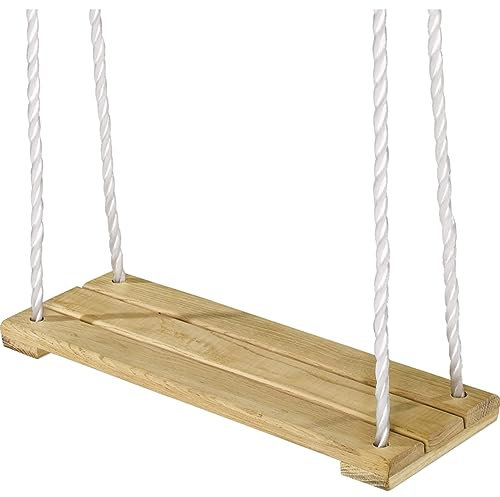 Eichhorn 100004503 - Outdoor Brettschaukel, höhenverstellbar 140-210 cm, TÜV/GS geprüft, bis 60 kg belastbar, Birkenholz