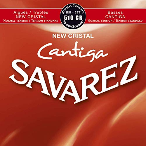 Savarez Cordes pour Guitare classique, New Cristal Cantiga 510CR tension standard rouge - Jeu