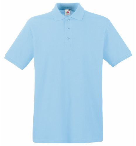 Fruit of the Loom Men's Polo Shirt - Blue - Large