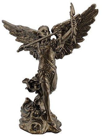Unbekannt 9,8 cm Poly Stein Erzengel – bronzebeschichtet mit Schwert und Lightning Figur