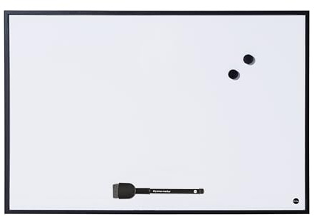 Bi-Office Whiteboard New Basic, magnetisk, torr avtorkbar vit tavla med svart MDF ram, 585 x 385 mm
