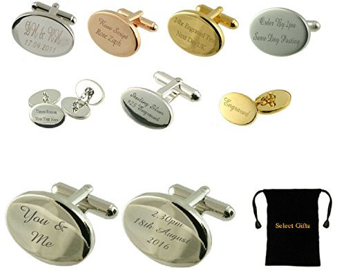 You & Me Manschettenknöpfe Hochzeit Tag Groom Geschenk mit GRATIS GRAVUR Nachricht Text + Tasche
