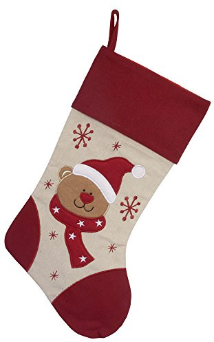 Christmas Paradise Nikolausstrumpf zum befüllen Weihnachtsstrumpf Nikolausstiefel 42cm x 24cm Bär