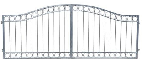 Gartentor Hoftor Einfahrtstor Metall Einfahrtstor Anello-GT300/100R Riegel Feuer Verzinkt 300 cm 3m breit Doppelflügeltor