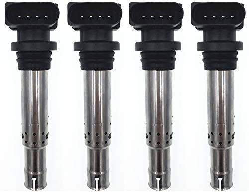 HZTWFC 4 Stück Zündspule OEM # 0986221023 für VW BORA GOLF Jetta Passat Polo New Beetle Caddy Bora- SKODA FABIA OCTAVIA- Audi A1 A3 Seat