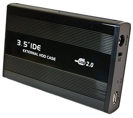 KesCom Externe USB Festplattengehäuse aus Metall 3,5 (8,9cm) USB 2.0 schwarz nur IDE