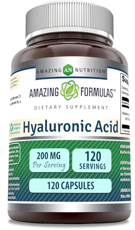 Amazing Formulas Hyaluronic Acid Supplement | 200 Mg Per Serving | 120 Capsules | Non-GMO | Gluten Free | Made in USA