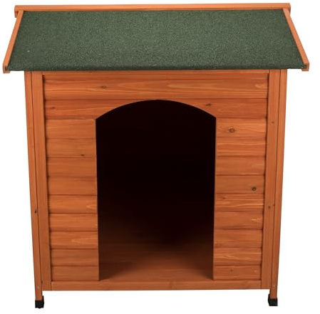 Trixie Natura XXL Classic Dog House - Wooden Outdoor Shelter with Weatherproof Sealer & Adjustable Legs for Larger Dogs - Brown