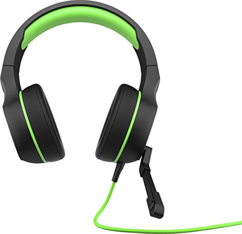 HP Pavilion 400 Auriculares Gaming con Cable - (Sonido Estéreo, Cable Conector 3,5mm, Micrófono con Brazo, Windows 10, Android, Xbox,iOS, PlayStation), Color Negro y Verde