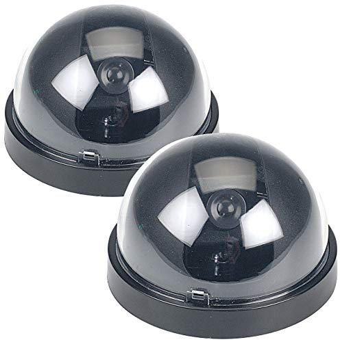 VisorTech Videokamera Dummy: 2er-Set Überwachungskamera-Attrappen Dome-Form (Dummy Aussenkameras, Videoüberwachung Attrappe, Alarmanlage)