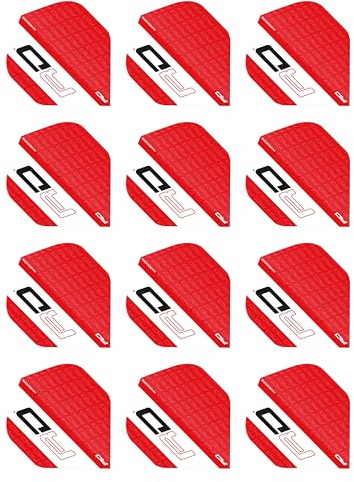 RED DRAGON Hardcore XT RD Logo Extra Thick Standard Dart Flights - (4 Sätze pro Packung)