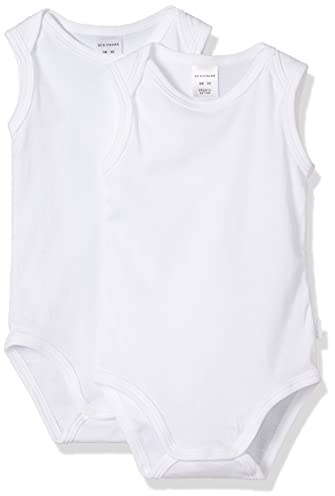 Schiesser Unisex Baby 2 PACK Wickelbody ohne Arm mit Knöpfen - 100% Organic Bio Baumwolle - Größe 56 bis 104